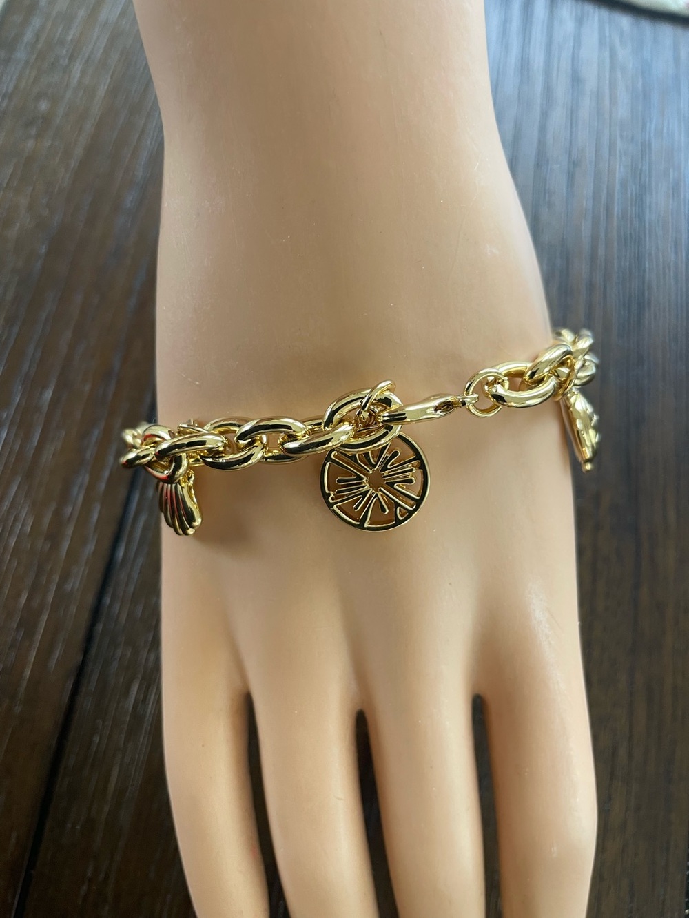 Lilly Pulitzer Gold Tone Charm Link Bracelet - Women Jewelry